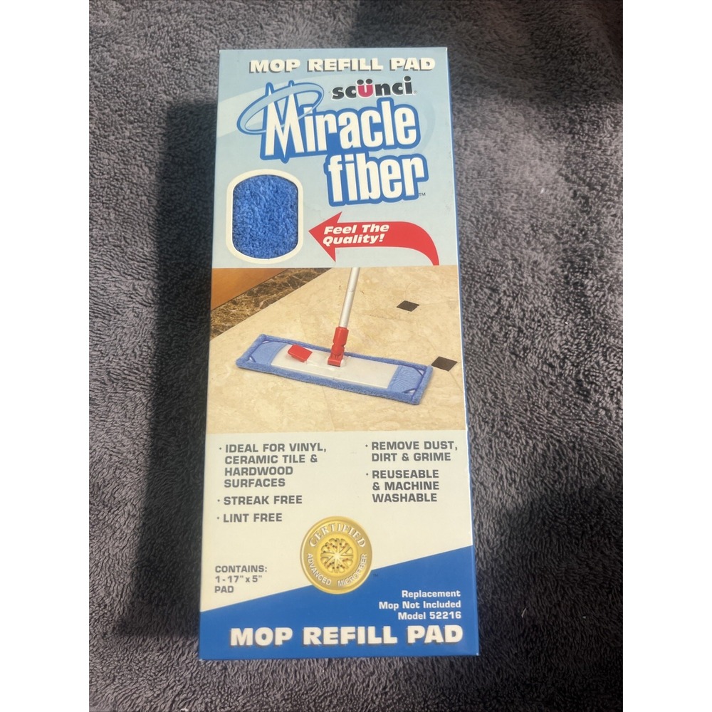 Vintage Scunci Miracle Fiber Mop Refill Pad Model‎ 52216